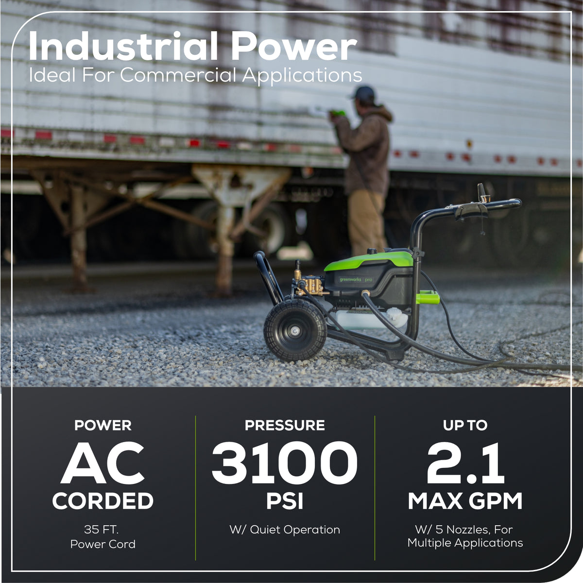3100 PSI 2.1 GPM Cold Water Electric Pressure Washer