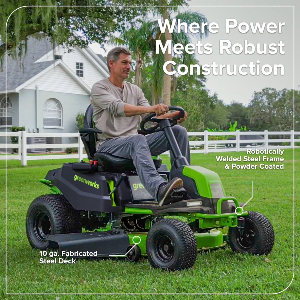 60V 42" Cordless Battery CrossoverT Riding Lawn Mower, (4) 8.0 Ah Batteries and 600W Wall Charger, CRT4262