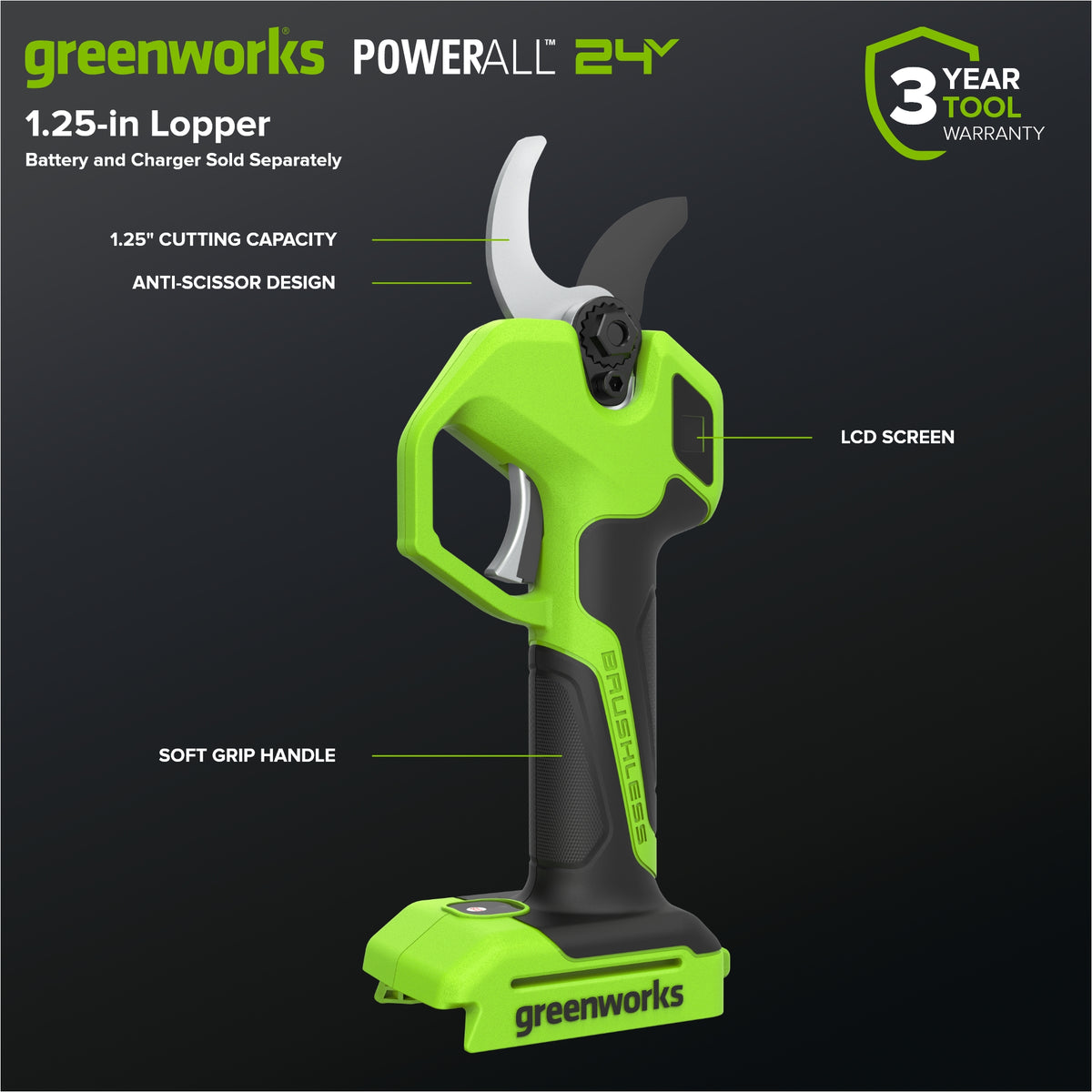 24V 1.25" Pruning Shear (Tool Only)