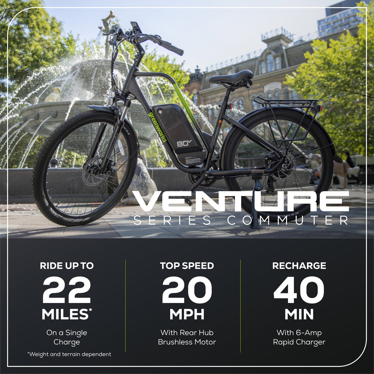 80V VENTURE Series 27.5" Electric Commuter Bike (Tool Only)