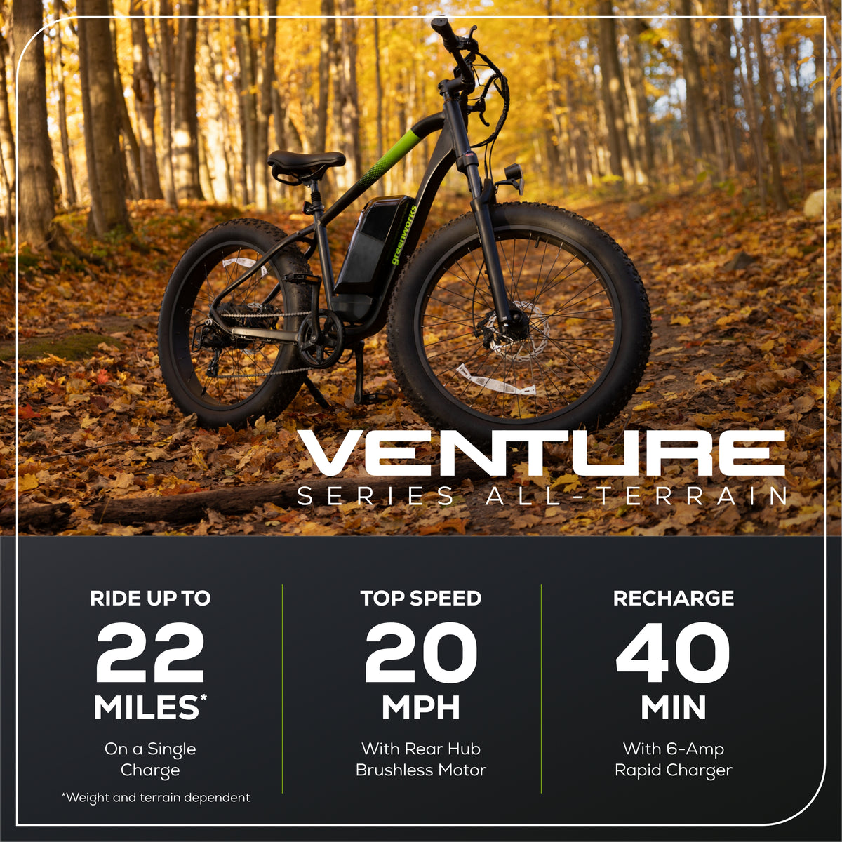 80V VENTURE Series 26" Fat Tire Electric Mountain Bike (Tool Only)