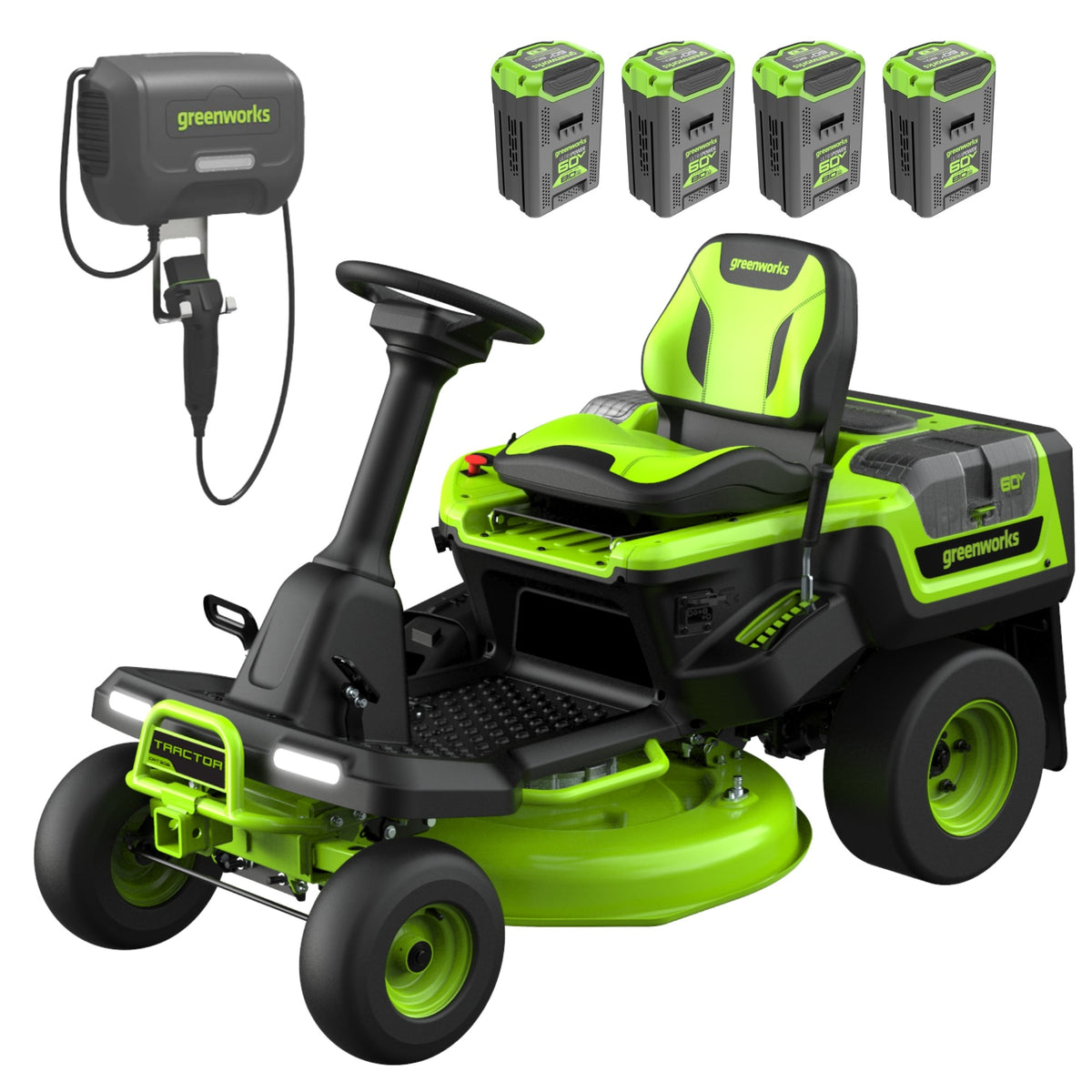 RENEWED 60V 30" CrossoverT Riding Lawn Tractor with (4) 8.0 Ah Batteries and 600-Watt Charger, CRT3062