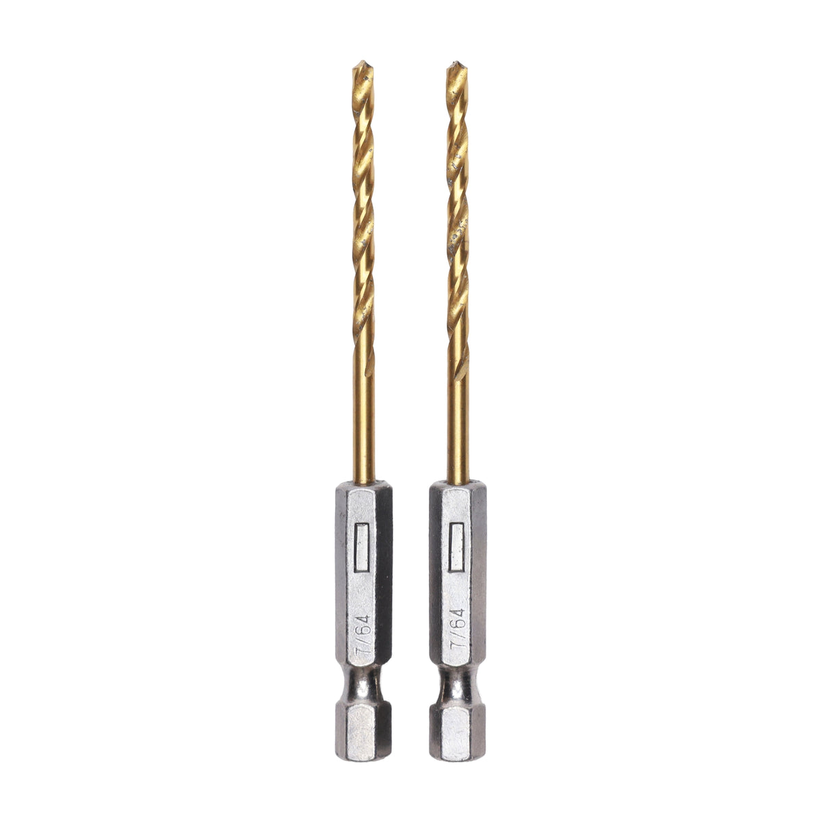 Half Ground 2-Piece 7/64-inch Hex Shank Titanium Drill Bit Set