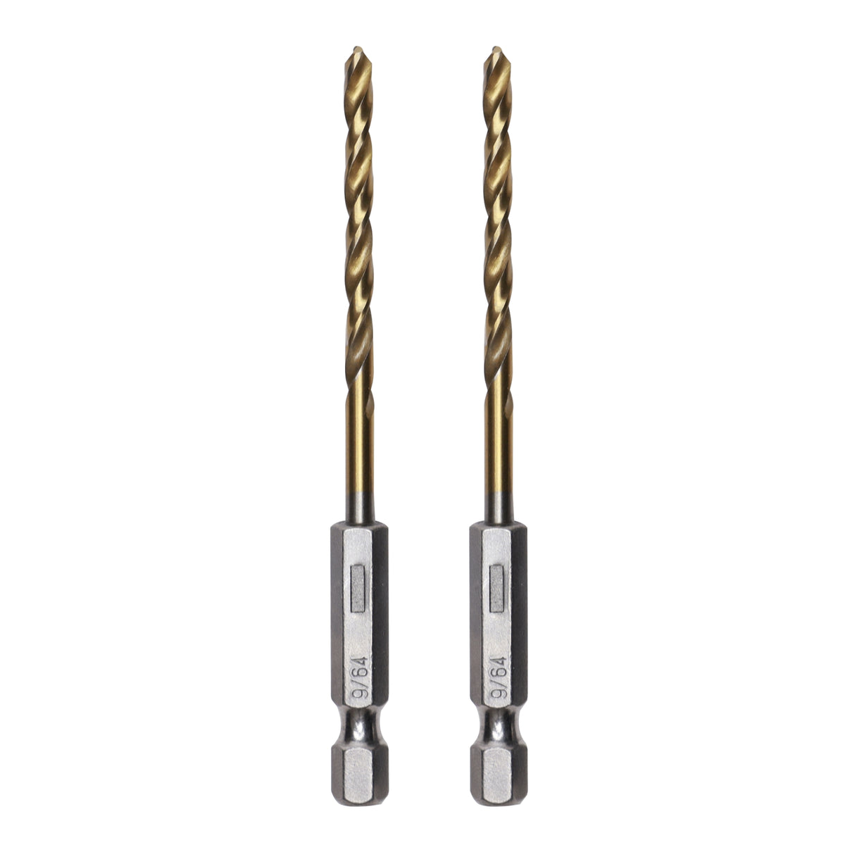 Half Ground 2-Piece 9/64-inch Hex Shank Titanium Drill Bit Set