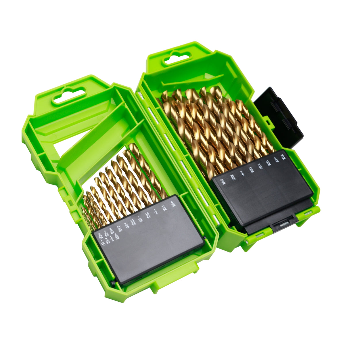 Half Ground 29-PC Titanium High-Speed Steel Index Drill Bit Set