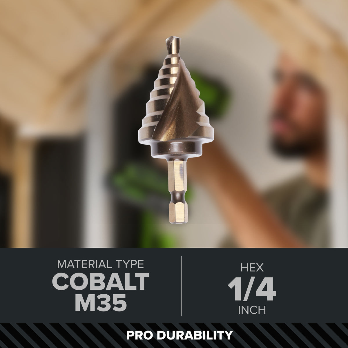 #5 Step Drill Bit with 135˚ Split Point, for Use on Wood with Drill or Impact Driver