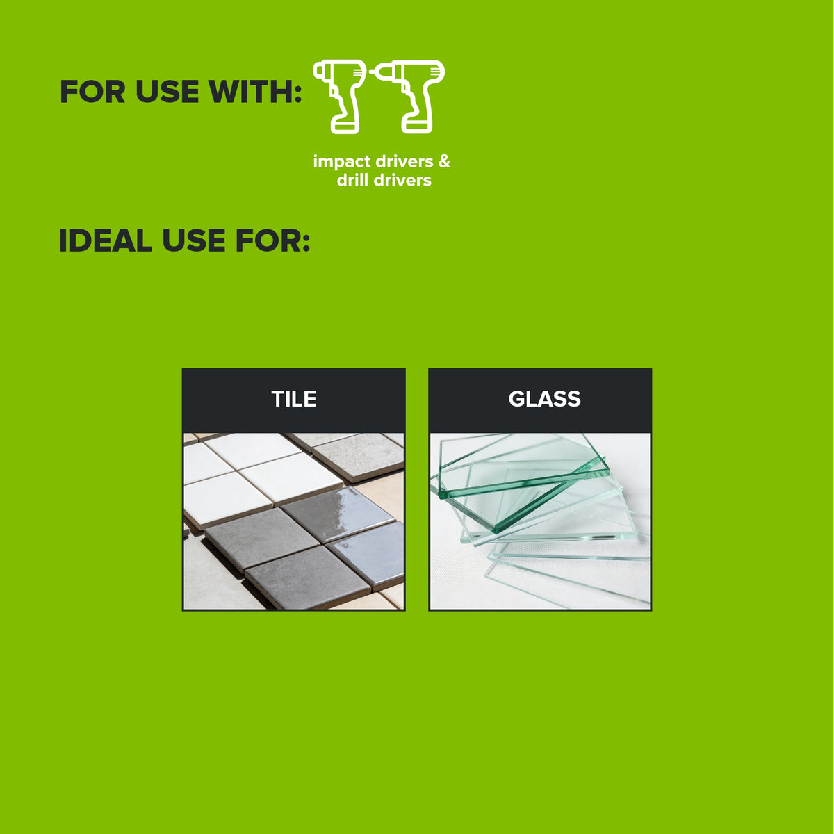 4-PC Glass and Ceramic Bit Set