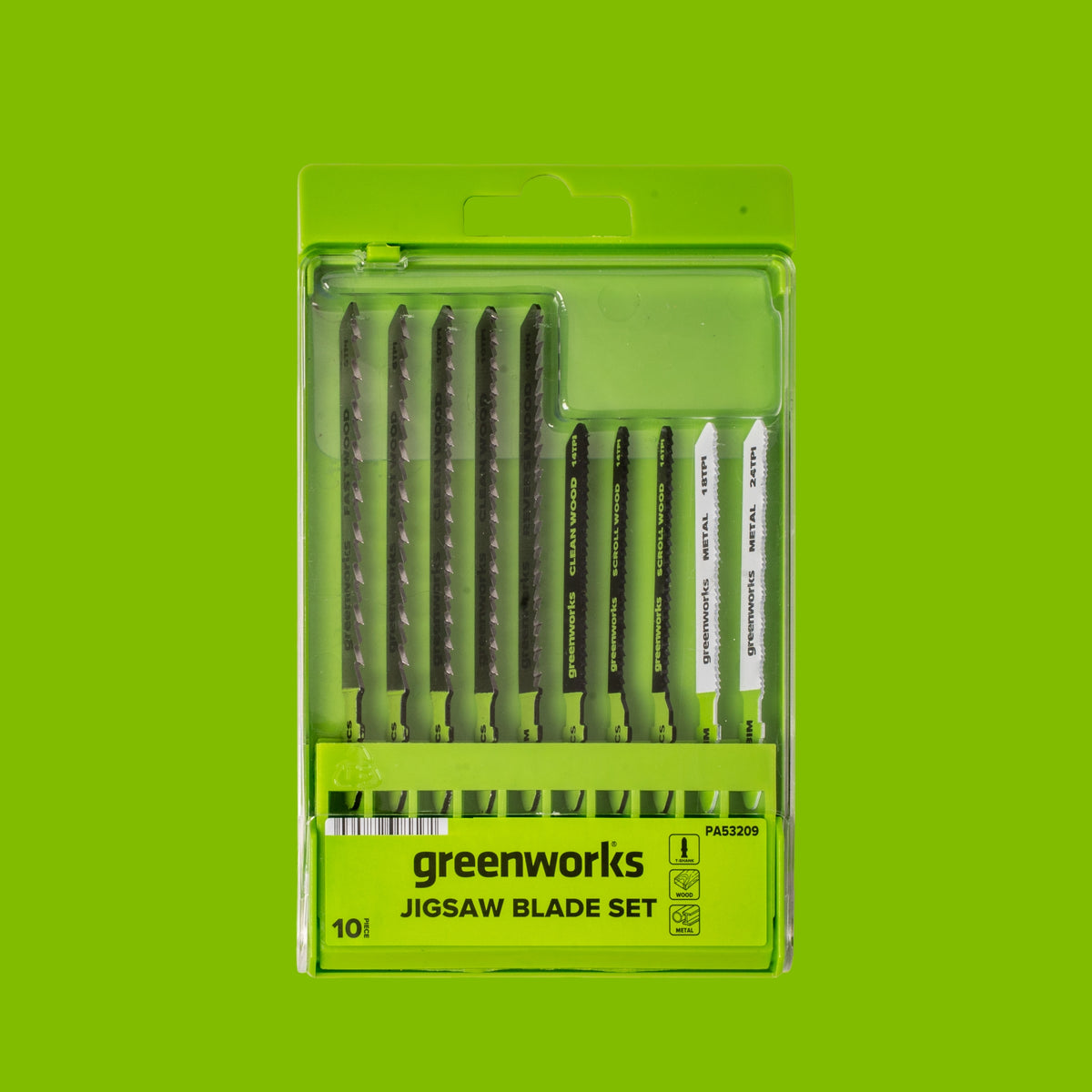 10-PC Assorted Jigsaw Blade Set w/ Storage Case