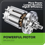 24V Brushless 1/2" 310 in/lbs Drill Kit: (2) 2Ah Batteries and Charger, 8-piece Bit Set and Tool Bag Included