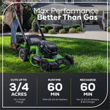 80V 22" Cordless Battery Dual Blade Self-Propelled Lawn Mower: (2) 4.0 Ah Batteries and Rapid Charger, LM2208S