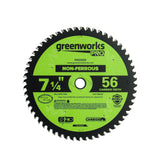 Pro 56-Tooth 7-1/4" Non-Ferrous Metal Cutting Circular Saw Blade with Construction-Grade Carbide Teeth