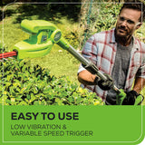 40V 8" Cordless Battery Pole Saw and Hedge Trimmer Attachment: 2.0 Ah Battery and Charger