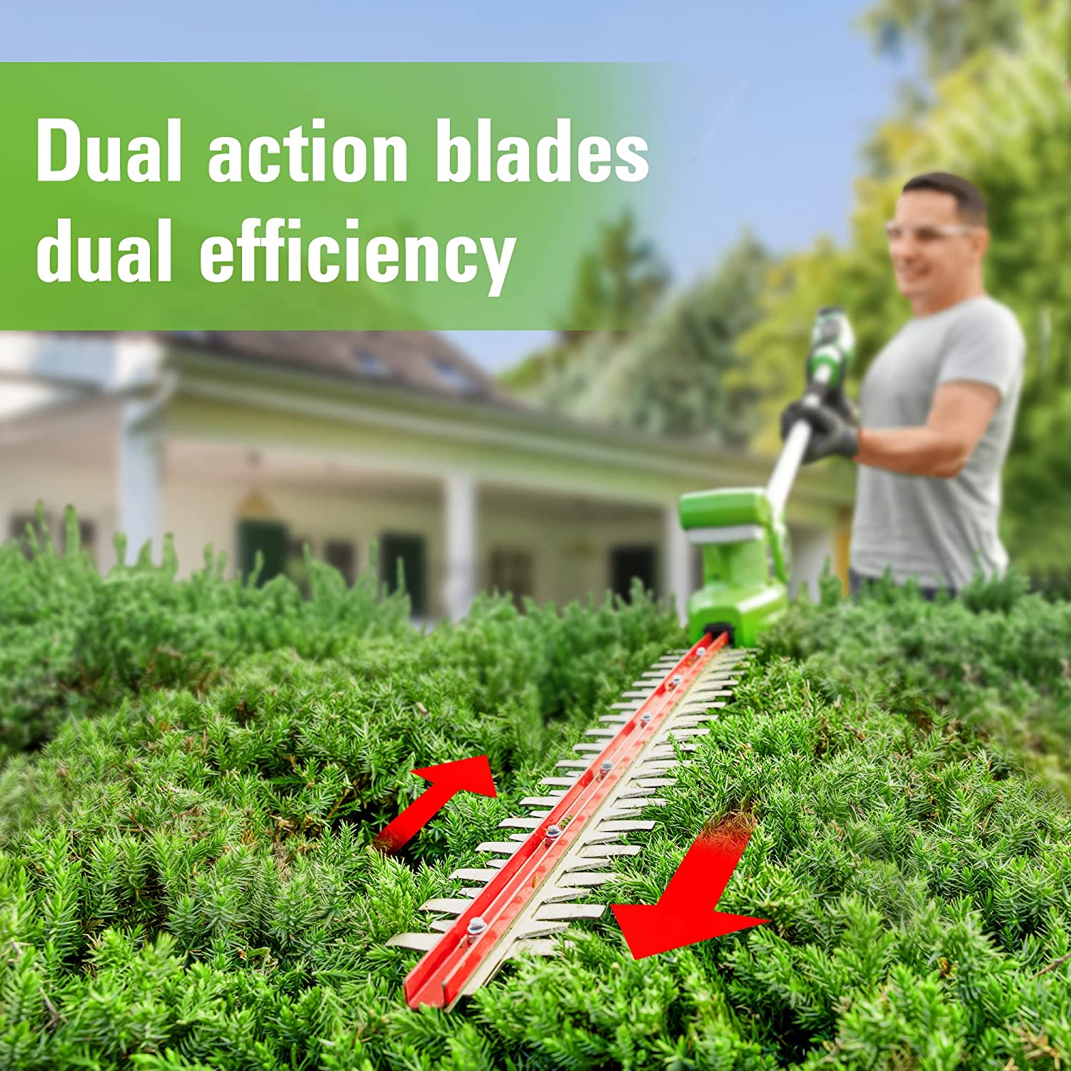 24V 8" Cordless Battery Polesaw and Pole Hedge Trimmer Combo Kit, 2Ah USB Battery and Charger