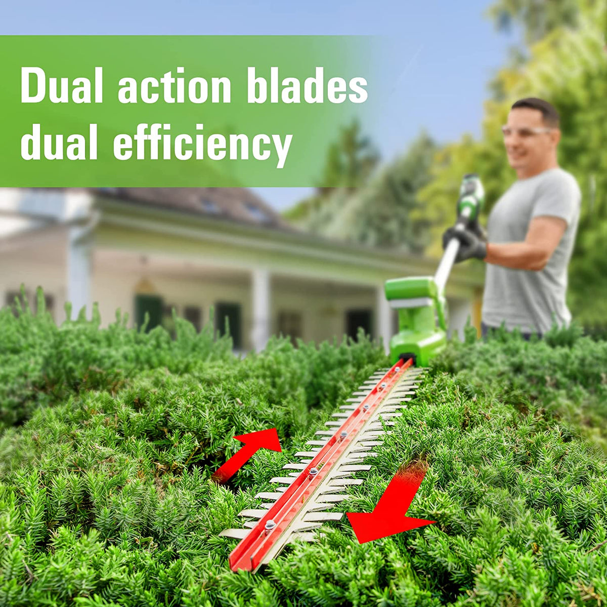 24V 8" Cordless Battery Polesaw and Pole Hedge Trimmer Combo Kit, 2Ah USB Battery and Charger
