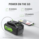 24V 10" Cordless Battery Polesaw and Pole Hedge Trimmer Combo Kit, 4Ah USB Battery and Charger