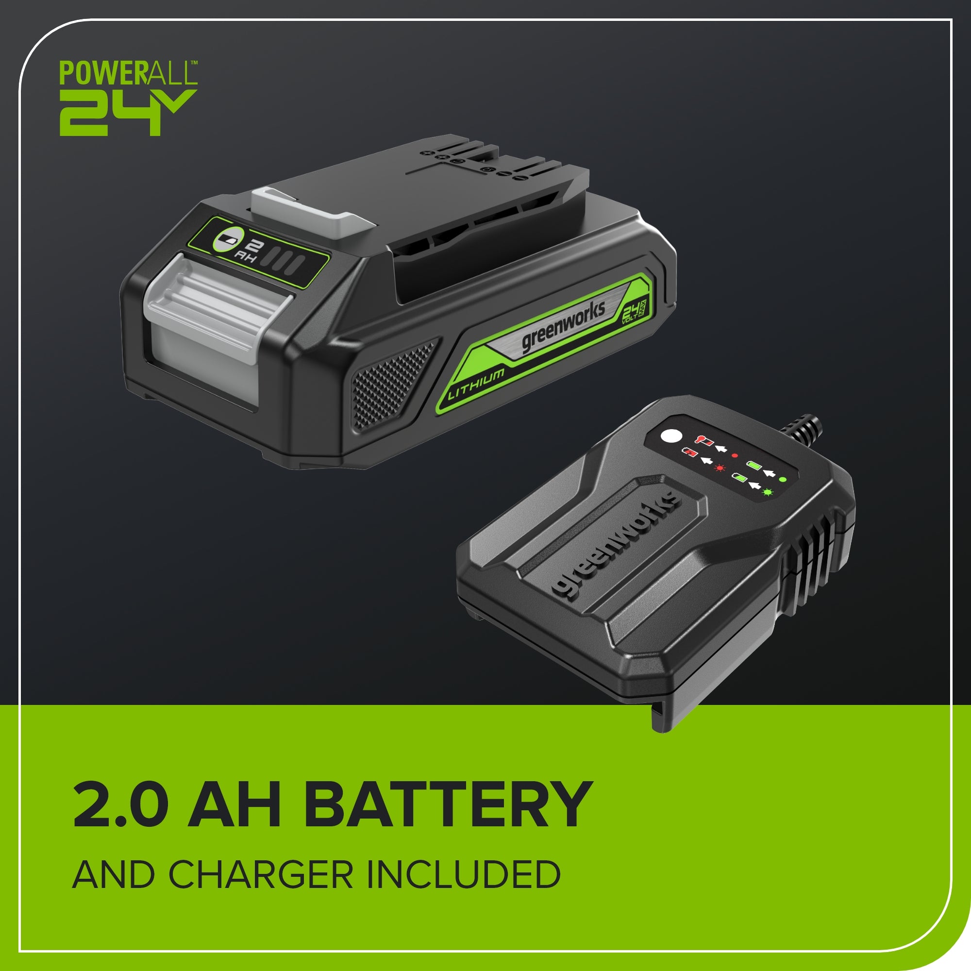24V 320CFM Cordless Battery Leaf Blower: 2.0Ah Battery and Charger