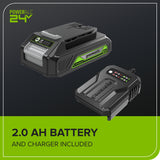 24V 320CFM Cordless Battery Leaf Blower: 2.0Ah Battery and Charger