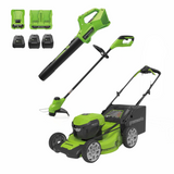 OPEN BOX 48V (24V x 2) 21" Cordless Battery Self-Propelled Mower 3PC Combo Kit: (2) 5.0Ah Batteries,(1) 2.0 Ah Battery,(1) Dual-Port Rapid Charger and (1) Charger
