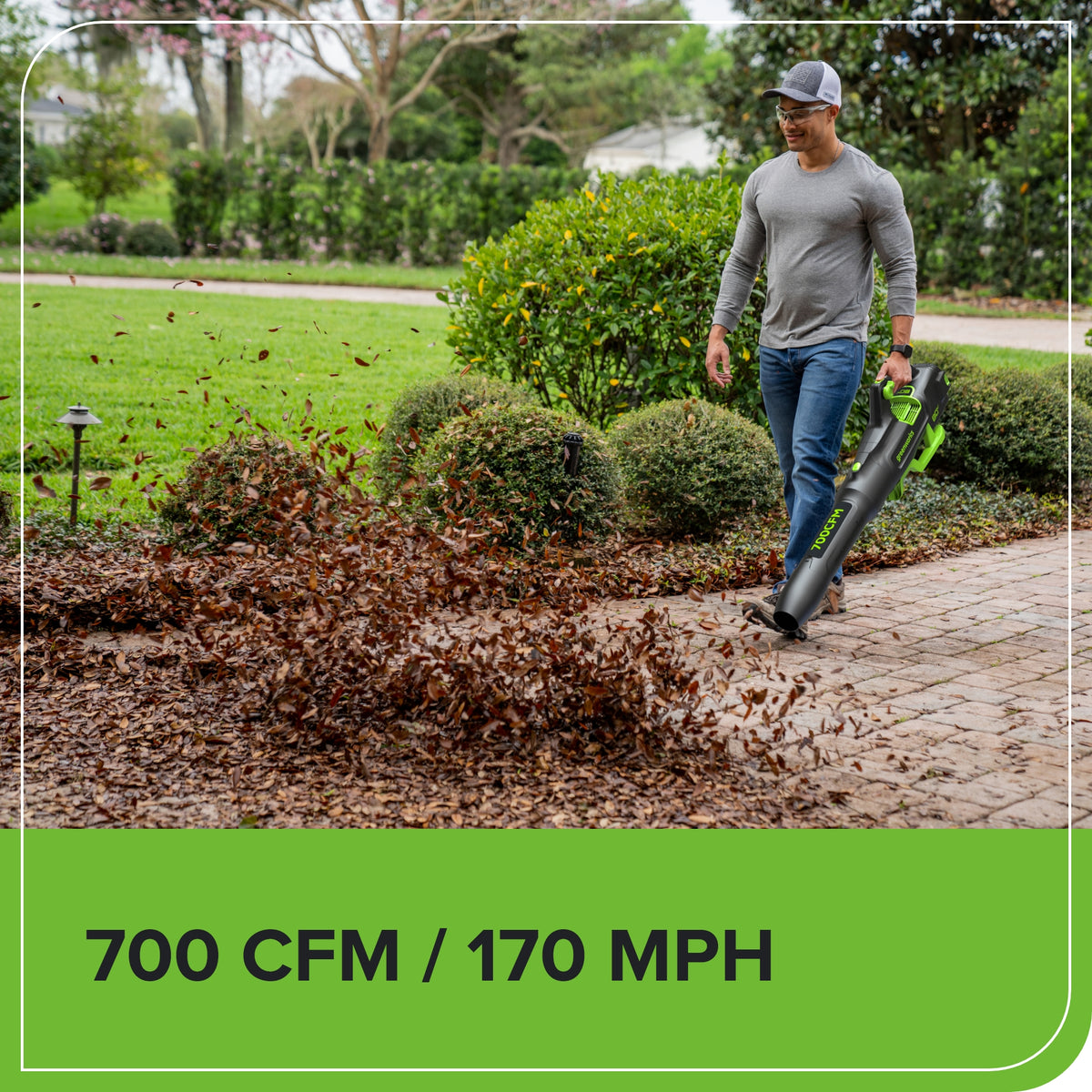 80V 21" Cordless Battery 4-in-1 Push Lawn Mower and 700CFM Blower Combo Kit: 5.0 Ah Battery and 6A Charger
