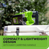 60V Cordless Battery 300 Watt Power Inverter: 2.5 Ah Battery and Charger