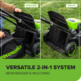 60V 17" Cordless Battery Push Lawn Mower and 610 CFM Jet Blower Combo Kit: 4.0 Ah Battery and Charger