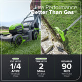 60V 17" Cordless Battery Push Lawn Mower and 13" String Trimmer Combo Kit: 4.0 Ah Battery and Charger