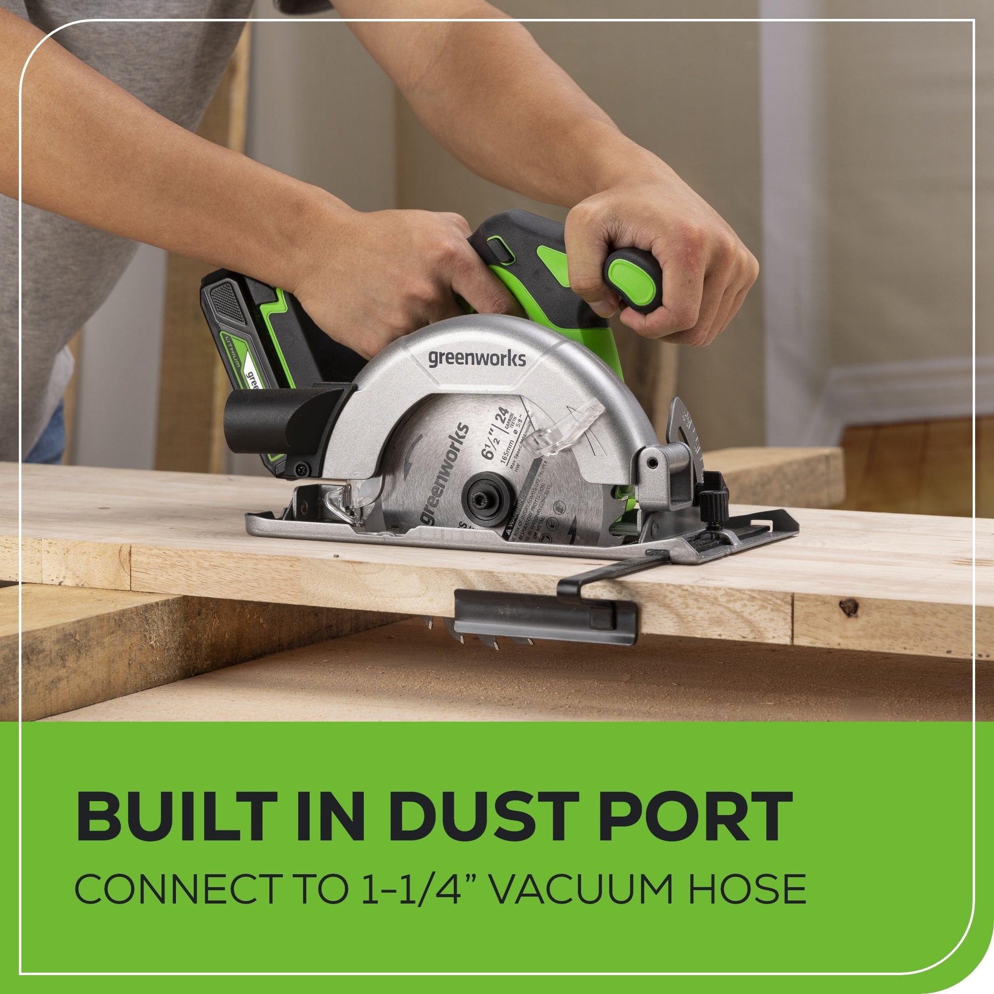 24V 6.5" Cordless Battery Brushless Circular Saw (Tool Only)