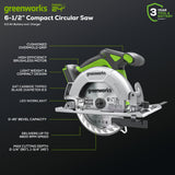 24V 6.5" Cordless Battery Brushless Circular Saw (Tool Only)