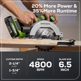 24V 6.5" Cordless Battery Brushless Circular Saw (Tool Only)