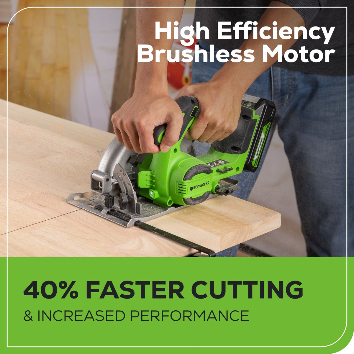 24V 6.5" Cordless Battery Brushless Circular Saw (Tool Only)