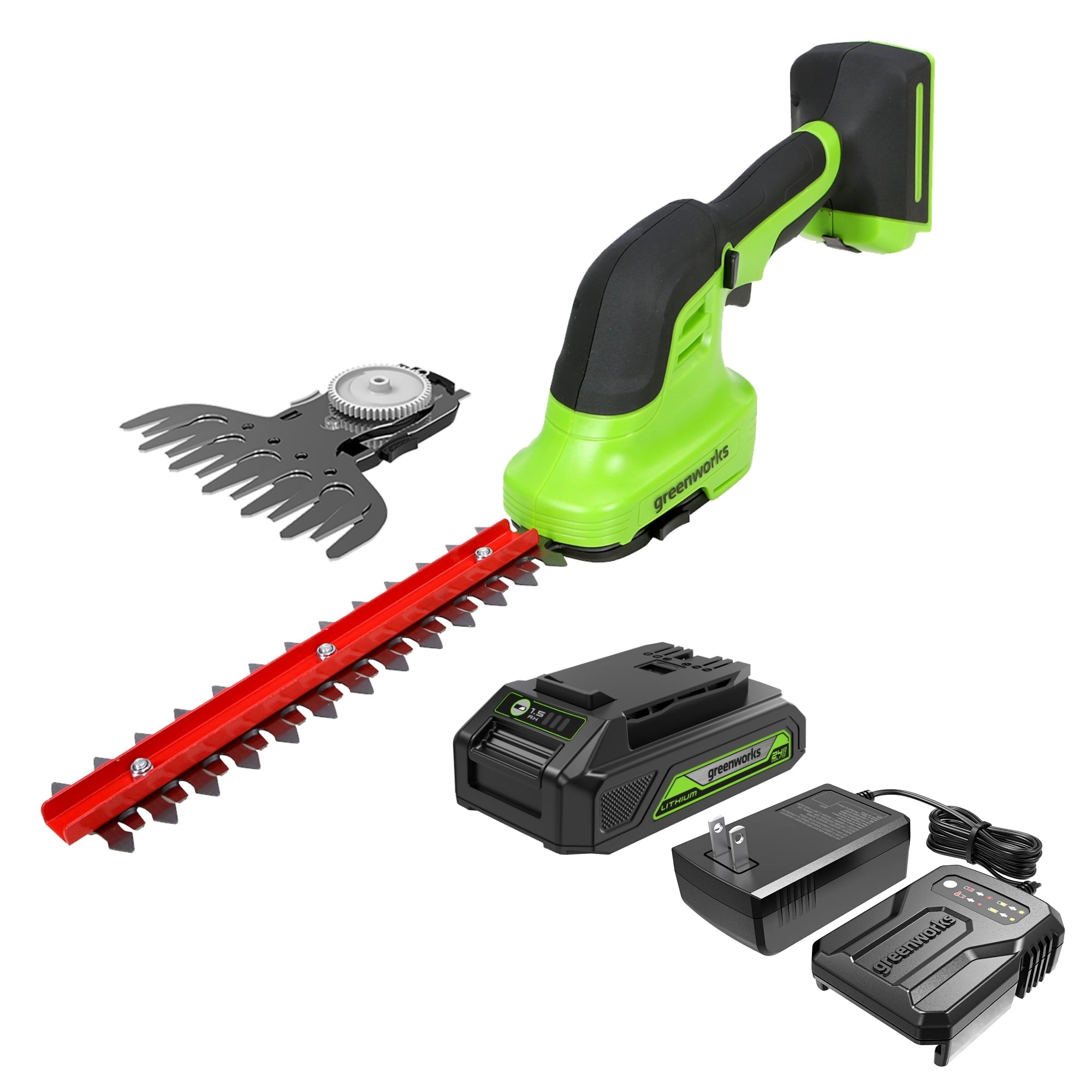 24V Shear Shrubber, 1.5Ah USB Battery and 0.5A Charger