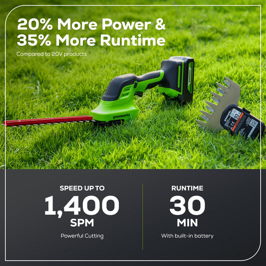 24V Shear Shrubber, 1.5Ah USB Battery and 0.5A Charger