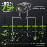 RENEWED 80V 17" Brushless String Trimmer: 2.0 Ah Battery and Charger