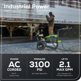3100 PSI 2.1 GPM Cold Water Electric Pressure Washer
