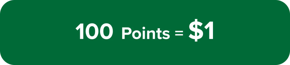 Points conversion rate