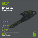 80V 16" 2.0 kW Cordless Battery Chainsaw (Tool Only)