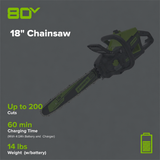 80V 18" Cordless Battery 2.5kW Chainsaw (Tool Only)
