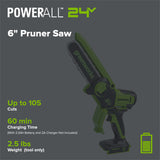 24V 6" Cordless Battery Brushless Pruner Saw (Tool Only)
