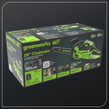 60V 16" 1.5kW Cordless Battery Chainsaw: 2.5 Ah Battery and 3A Charger