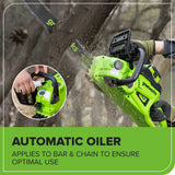 40V 18" Cordless Battery 2.0 kW Chainsaw: 5.0 Ah Battery and 5A Charger