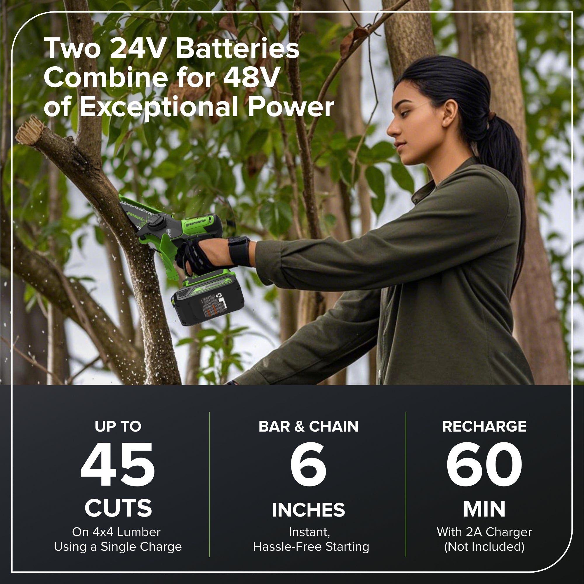 24V 6" Gen 2 Cordless Battery Brushless Pruner Saw (Tool Only)