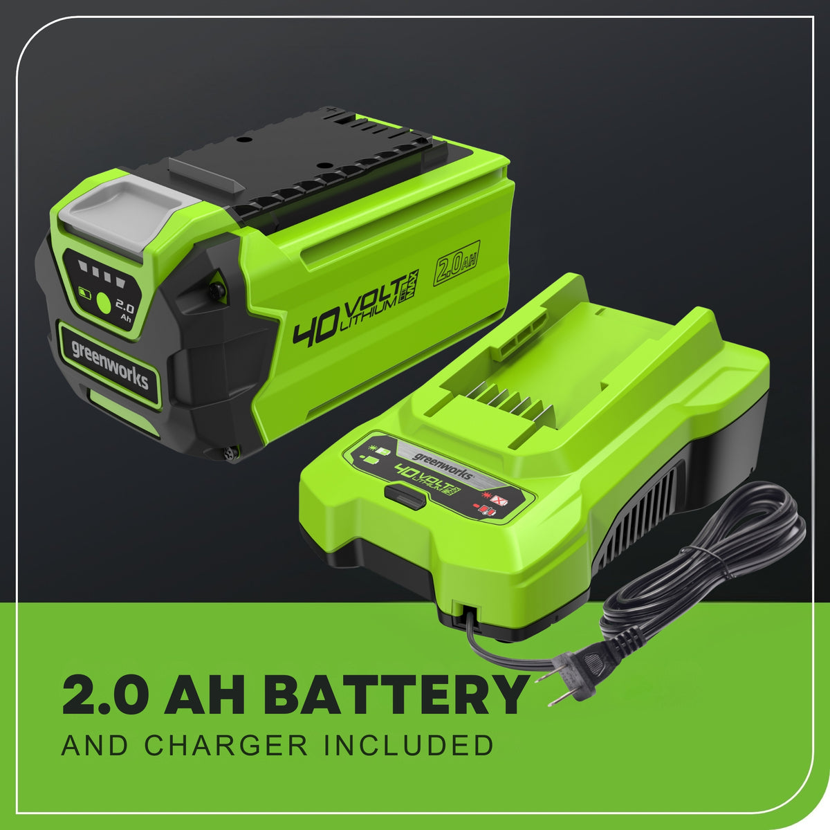 40V 13" Cordless Battery String Trimmer / Edger, 20PC Blades, (1)2.0 Ah Battery and (1)2A Charger