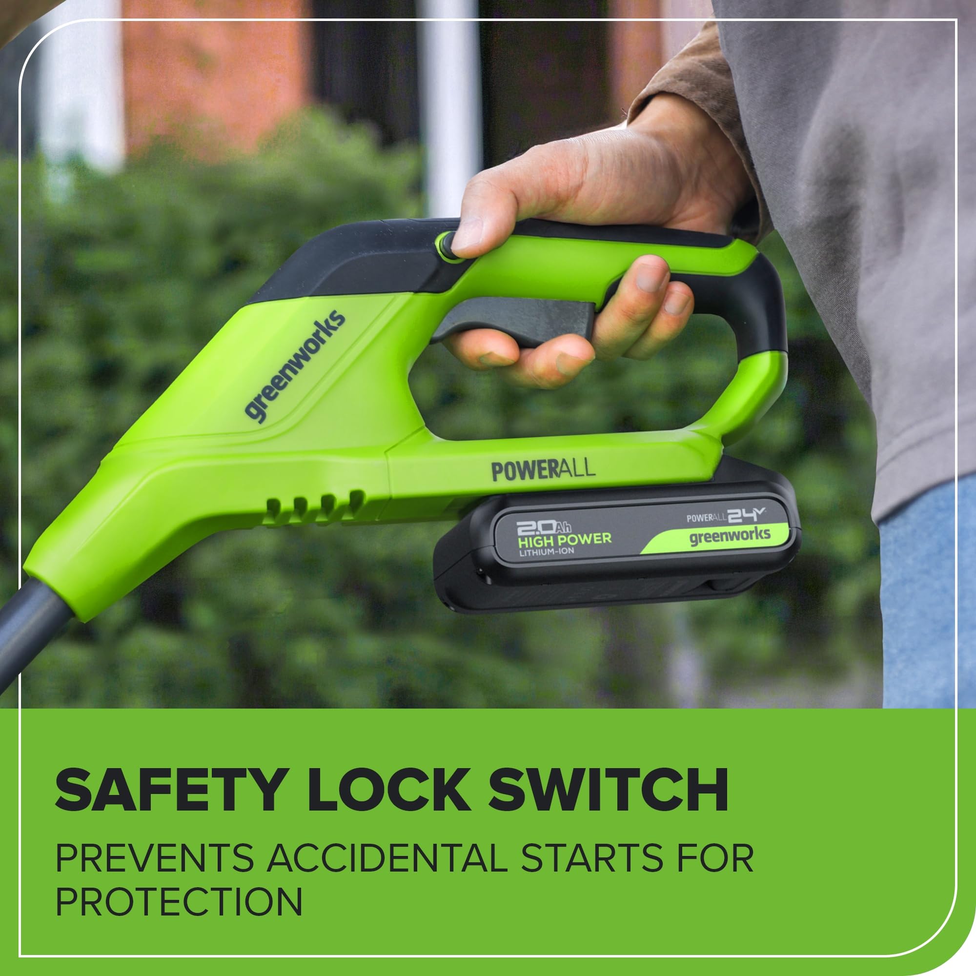 24V 10" Cordless Battery Blade-Head String Trimmer: (1) 2.0 Ah Battery, (1) 0.5A Charger, (20) Plastic Blade