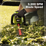 80V 26" Cordless Battery Hedge Trimmer (1.1" cut, 3200 SPM): 2.0 Ah Battery and Charger