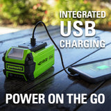 40V 24" Cordless Battery Hedge Trimmer w/ 2.0 Ah USB Battery & Charger