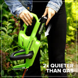 24V 22" Cordless Battery Hedge Trimmer 2800 SPM: 4.0 Ah USB Battery and Charger