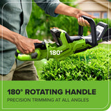 24V 24" Cordless Battery Hedge Trimmer: 2.0 Ah Battery and 2A Charger