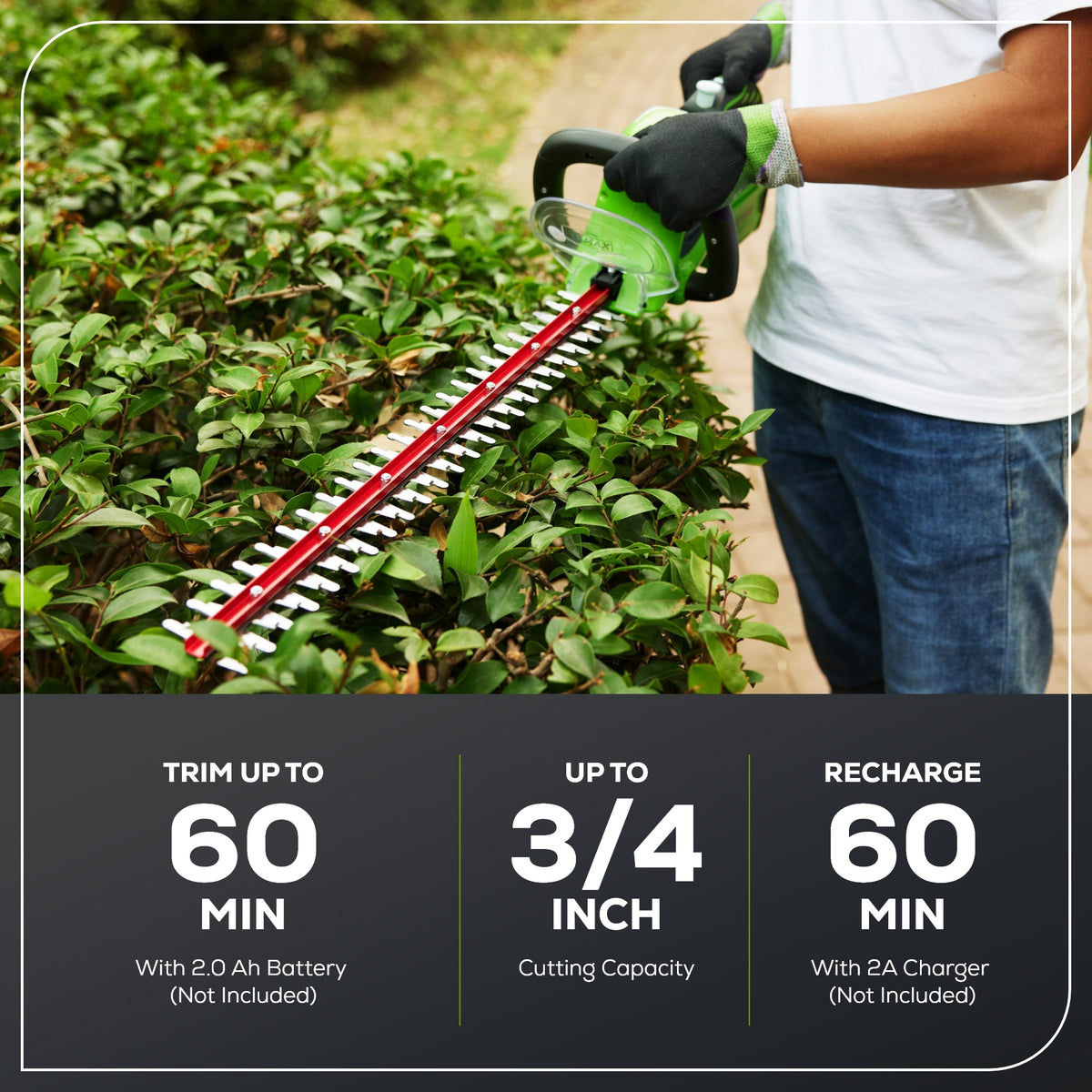 40V 12" Cordless Battery String Trimmer, 550 CFM Blower and 24" Hedge Trimmer Combo Kit: 2.0 Ah Battery and Charger