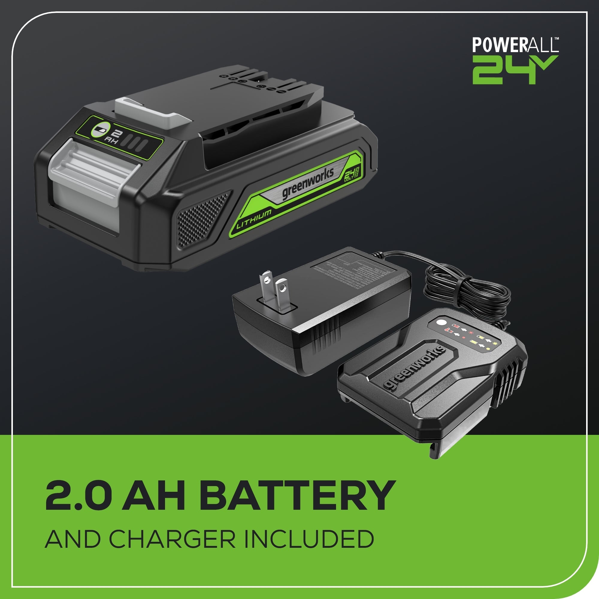 OPEN BOX 24V Cordless 330 CFM Axial Blower: 2.0 Ah Battery and Charger