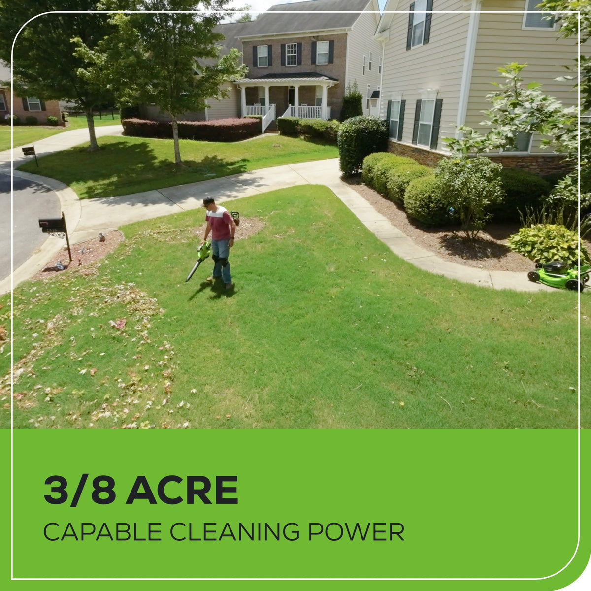 48V (24V x 2) 520 CFM Cordless Battery BL Leaf Blower/Vacuum: (2) 4.0 Ah Battery and Dual-Port Charger